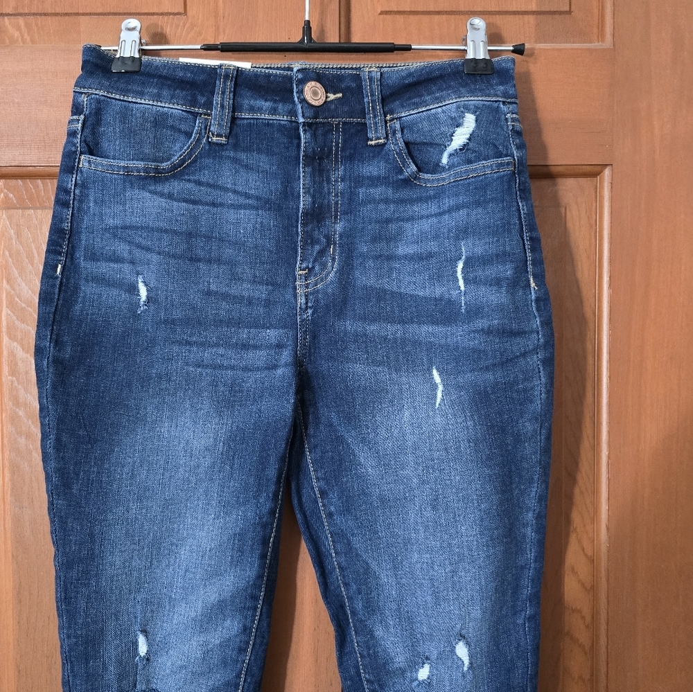 So high rise distressed skinny jegging jeans sz 5/ 27 nwt - Picture 2 of 5